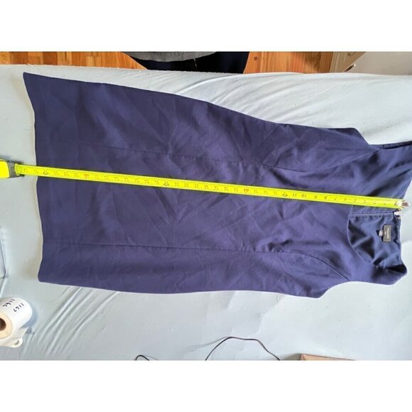 Tahari ASL Navy Blue Sleeveless Sheath Dress Size 14 - Picture 6 of 13